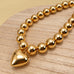 Chunky Metallic Ball Heart Charm Collar Necklace | 40NK9823