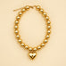 Chunky Metallic Ball Heart Charm Collar Necklace | 40NK9823