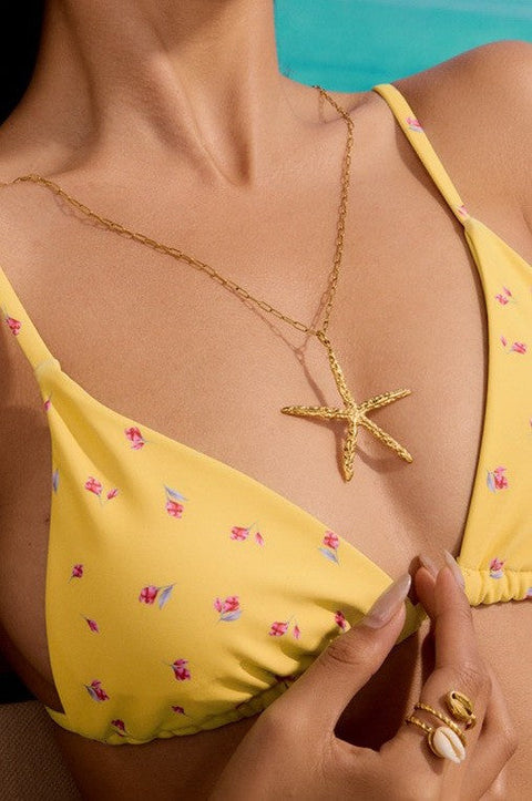 18K STAINLESS STEEL TARNISH FREE STARFISH NECKLACE | 40NK9573