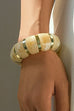Color-Block Gold Acrylic Stretch Cord Bracelet | 40B5198