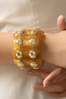Color-Block Gold Acrylic Stretch Cord Bracelet | 40B5194