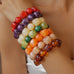 Color-Block Cube Circle Stretch Cord Bracelet | 40B5197