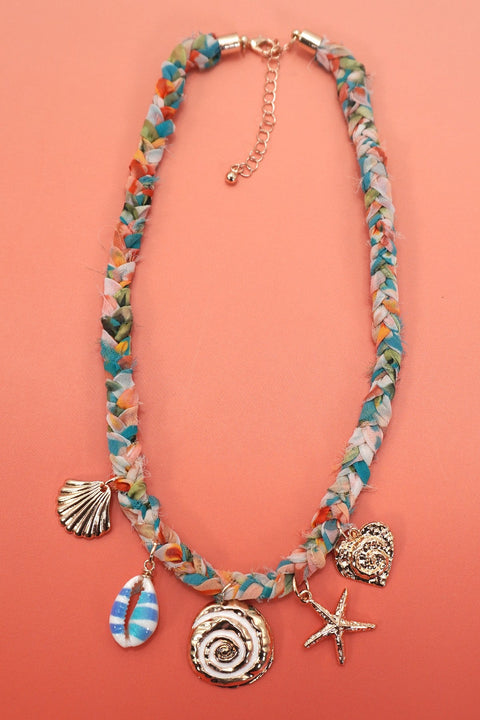 SCARF CHARM NECKLACE-STARFISH  SEASHELL SUN | 80N92335