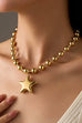 PUFFY STAR CHUNKY BALL CHAIN STATEMENT NECKLACE | 40NK9584