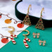 Holiday Bow Candy Cane & Tree Trio Earring Set | 80E63585