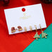 Holiday Santa Hat Pearl & X-mas Tree Earring Set | 80E63582