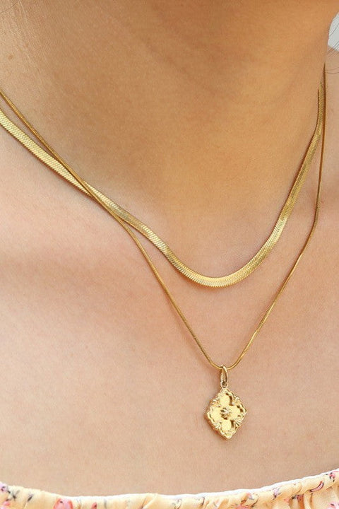 18K STAINLESS STEEL TARNISH FREE LAYERED NECKLACE | 40NK9590
