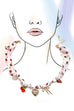 SCARF CHARM NECKLACE-HEART STRAWBERRY CHERRY | 80N92388
