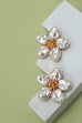 VINTAGE BOLD PEARL FLOWER  STUD EARRINGS | 80E61312