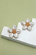 VINTAGE BOLD PEARL FLOWER  STUD EARRINGS | 80E61312