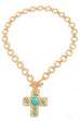 NOTABLE HAMMERED CROSS FRONT TOGGLE NECKLACE | 40NK9600