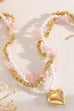 NATURAL STONE PEARL BEADED HEART NECKLACE | 40NK9601