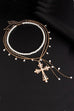 MULTI LAYER MIX PEARL CROSS Y CHARM NECKLACE | 80N92464