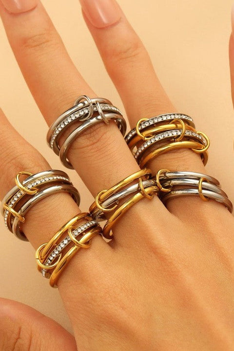 Stainless Steel Stackable Plain Band Rings Linked | 40R134