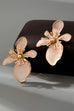 BOLD STATEMENT EPOXY FLOWER GOLD STUD EARRINGS | 80E61390