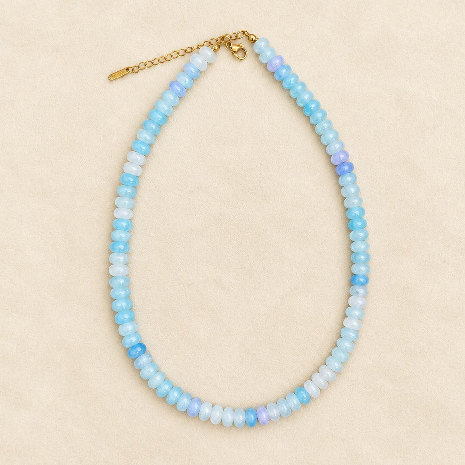 Colorful Rondelle Glass Bead Necklace | 40NK9838