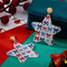Patriotic Coquette Bow Printed Star Drop Earrings | 80E63560
