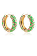 VINTAGE CLOISONNE AZTEC HUGGIE HOOP EARRINGS | 40E429