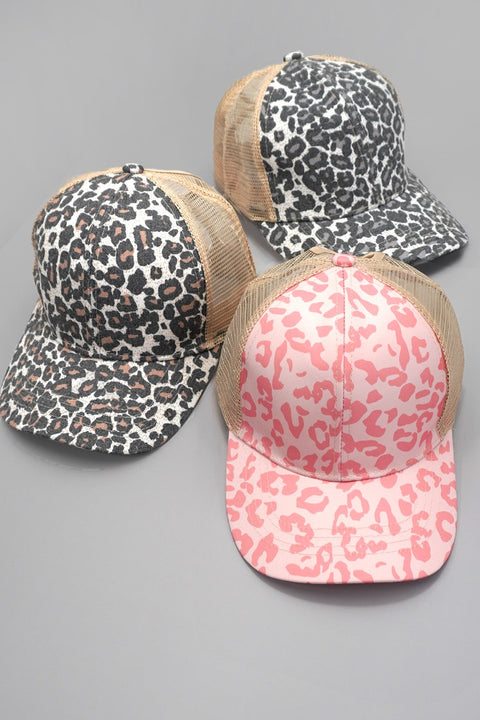 TRUCKER HAT LEOPARD ANIMAL FRONT MESH BACK CAP | 40HW745