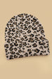 SOFT RIBBED KNIT ANIMAL LEOPARD COW BEANIES HAT | 40BN918