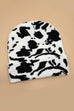 SOFT RIBBED KNIT ANIMAL LEOPARD COW BEANIES HAT | 40BN918