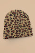SOFT RIBBED KNIT ANIMAL LEOPARD COW BEANIES HAT | 40BN918
