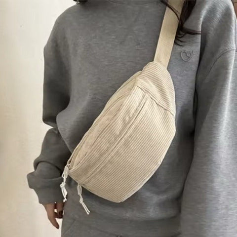 CORDUROY CROSSBODY SLING FANNY PACK BELT BUM BAG | 40P583