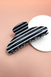 JUMBO STRIPE PLAID OVAL HAIR CLAW CLIPS | 40H1020