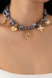 HANDMADE ANIMAL DESIGN SCARF NECKLACE-SUN HEART | 80N92493
