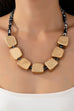 HANDMADE SCARF NECKLACE-IRREGULAR GOLD SQUARE | 80N92492