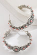 WESTERN TURQ STONE HOOP EARRINGS | 40E432