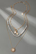 MULTI BEADED LAYER SUN HEART CROSS CHARM NECKLACE | 80N92499