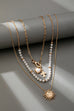 MULTI BEADED LAYER SUN HEART CROSS CHARM NECKLACE | 80N92499