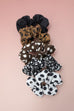 ANIMAL PATTERN SCRUNCHIES SET OF 5 | 40S741