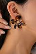 FLORAL RHINESTONE TORT STUD EARRINGS | 80E61435