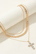 RHINESTONE CROSS MULTI LAYER NECKLACE | 40NK9608