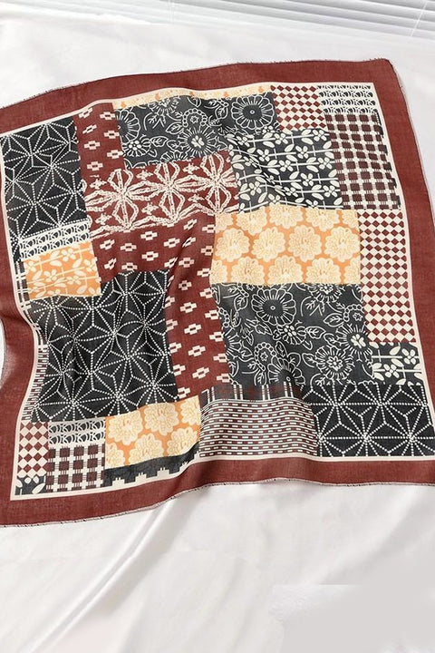 LARGE MIX PATCH FLORAL PRINT BANDANA SCARF | 40SC698