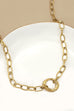 18K STAINLESS STEEL TARNISH FREE OVAL NECKLACE | 40NK9585