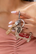 BAG CHARM KEY CHAIN - BLING RHINESTONE DOG | 80K075