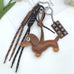 BAG CHARM KEY CHAIN - VEGAN LEATHER DOG CHOCOLATE | 40KC164