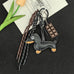 BAG CHARM KEY CHAIN - VEGAN LEATHER DOG CHOCOLATE | 40KC164