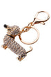 BAG CHARM KEY CHAIN - BLING RHINESTONE DOG | 40KC167