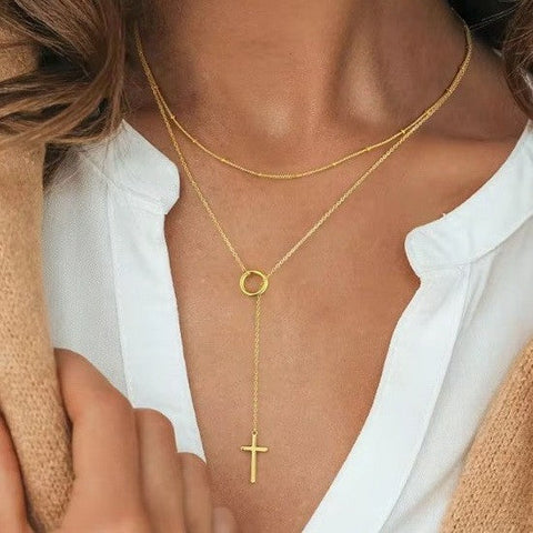 18K STAINLESS STEEL TARNISH FREE Y NECKLACE | 40NK9618