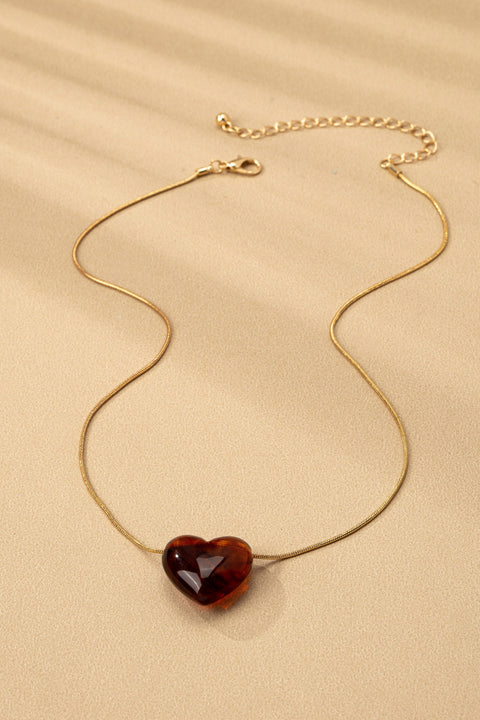TORTOISE HEART CHARM PENDANT NECKLACE | 80N92602