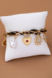 CHARM SCARF BRACELET-CROSS HERT SUNBLAST PEARL | 80B1574