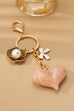 BAG CHARM KEY CHAIN-SWIRL HEART PERAL FLORAL BOW | 80K090