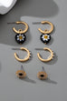HUGGIE BALL STUD FLORAL DROP PEARL TRIO EARRINGS | 80E61515