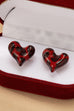 ANIMAL PATTERN HEART STUD EARRING | 80E61520