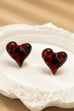 ANIMAL PATTERN HEART STUD EARRING | 80E61520