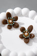 RESIN VINTAGE FLORAL GOLD EARRINGS | 80E61521